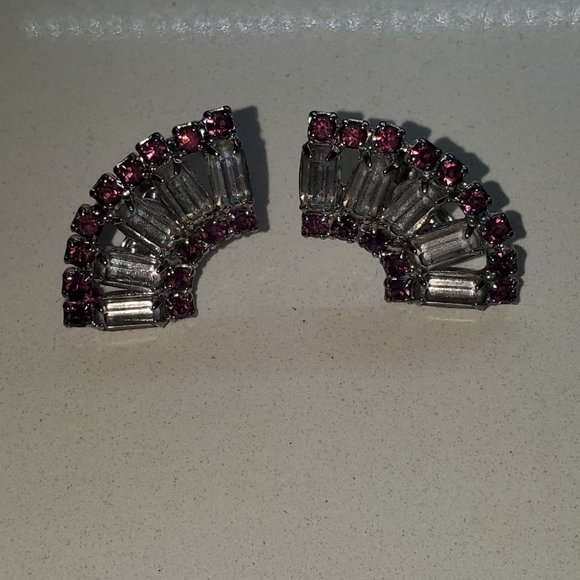 TRUE VINTAGE ART DECO STYLE EARRINGS - Picture 2 of 4